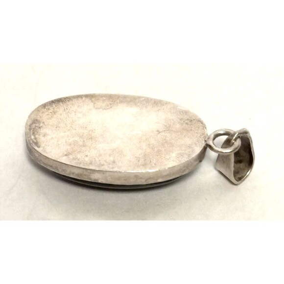 Black Onyx Sterling Silver Pendant Stamped 925-Large Stone-Cobachone-Vntg1990s - Picture 5 of 6